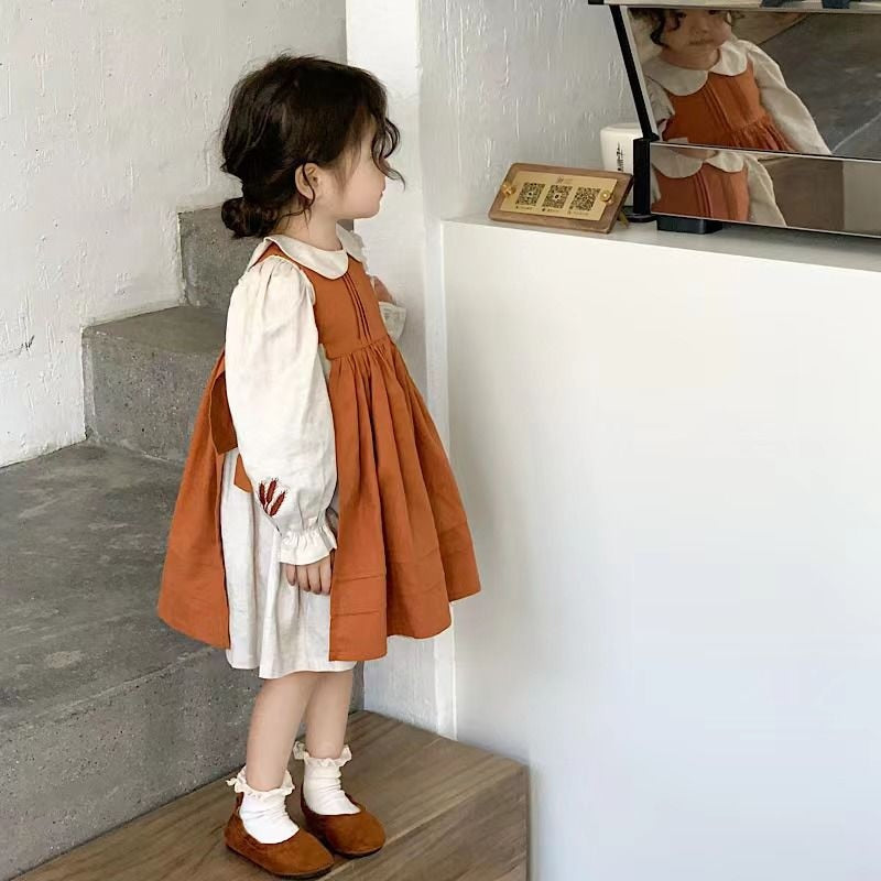 'Wheat' Pinafore Dress Set