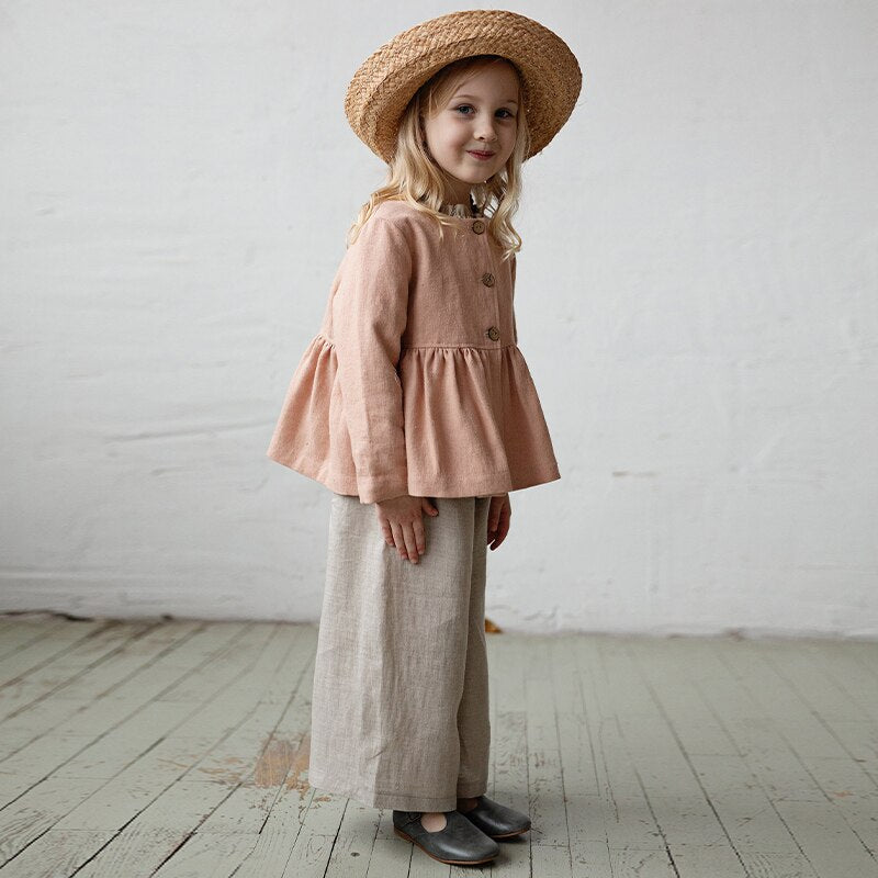 Betty Linen Peplum Jacket
