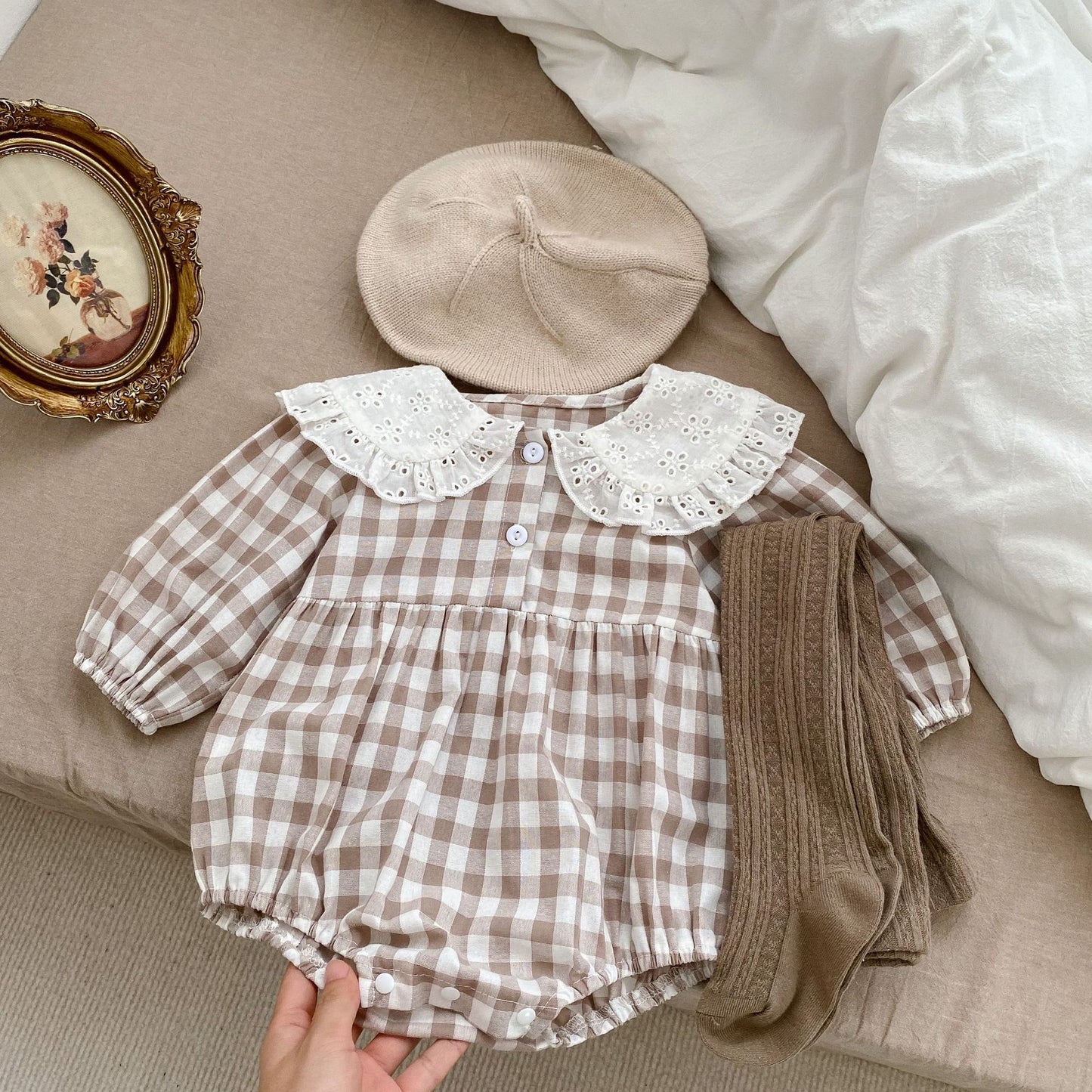 Annie Gingham Romper
