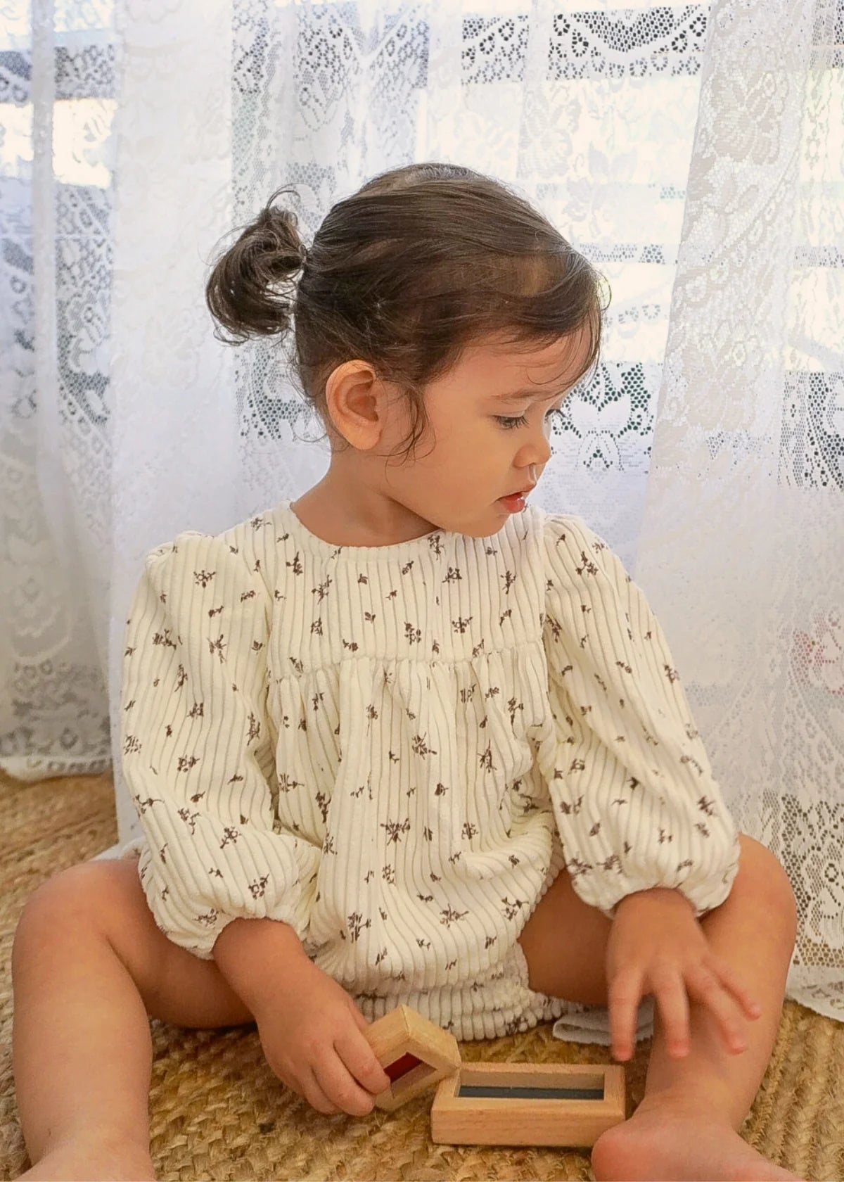 Kai Corduroy Romper + Bonnet Set