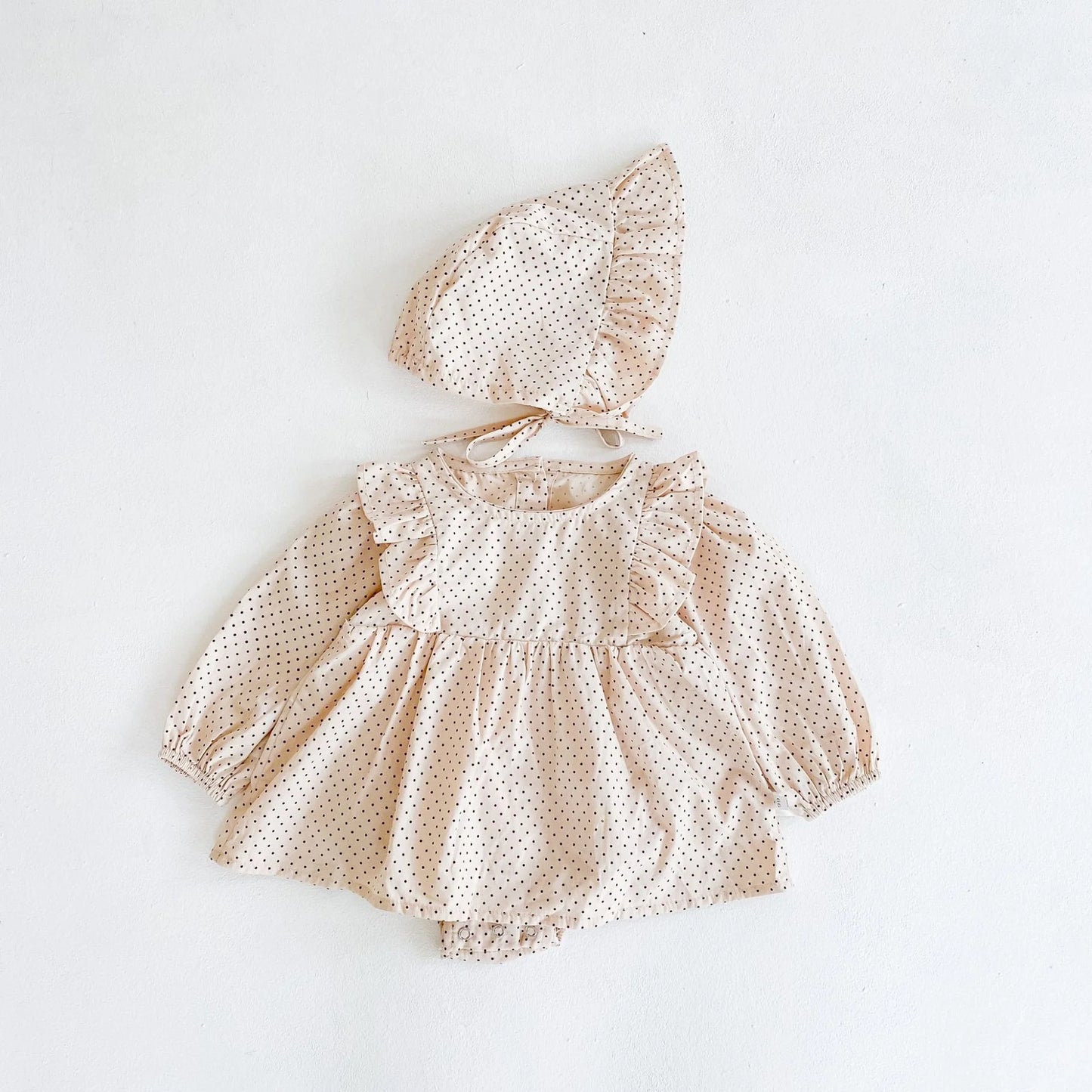 Dotty Romper + Bonnet Set