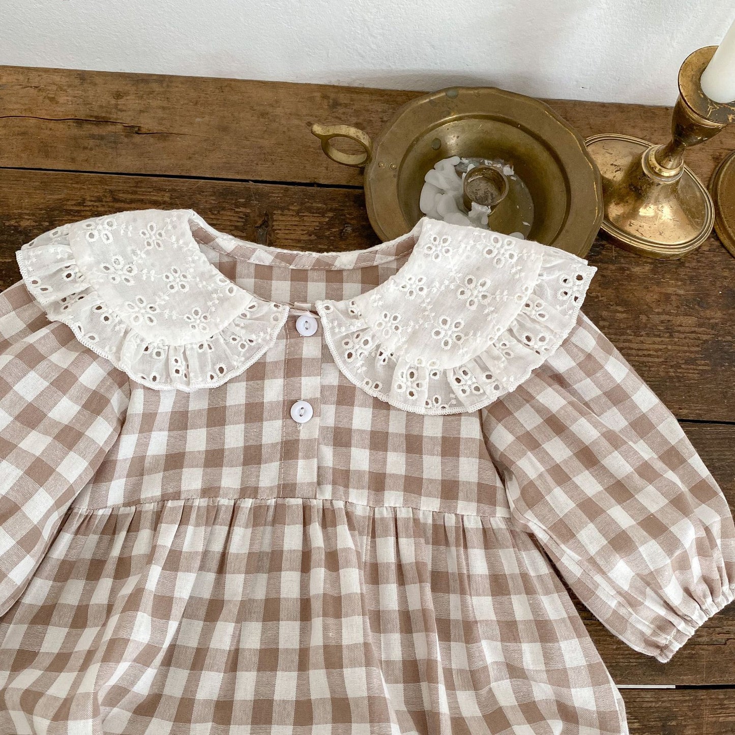 Annie Gingham Romper