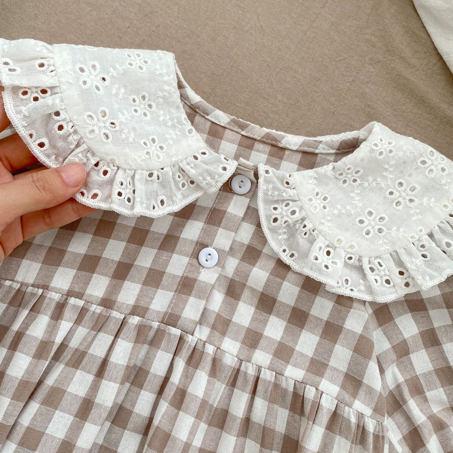 Annie Gingham Romper