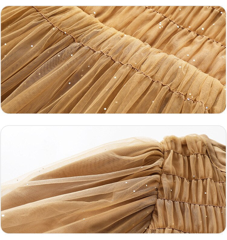 Caramel Tulle Dress