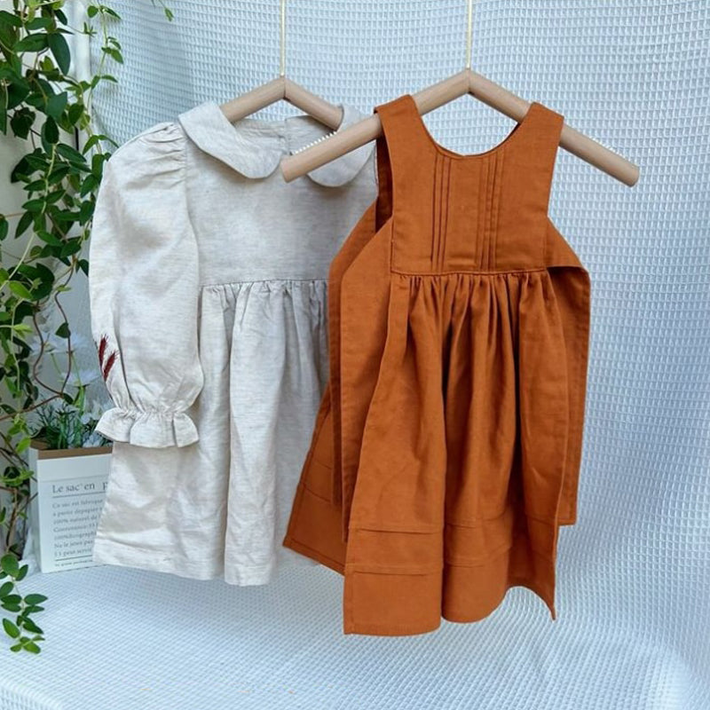 'Wheat' Pinafore Dress Set