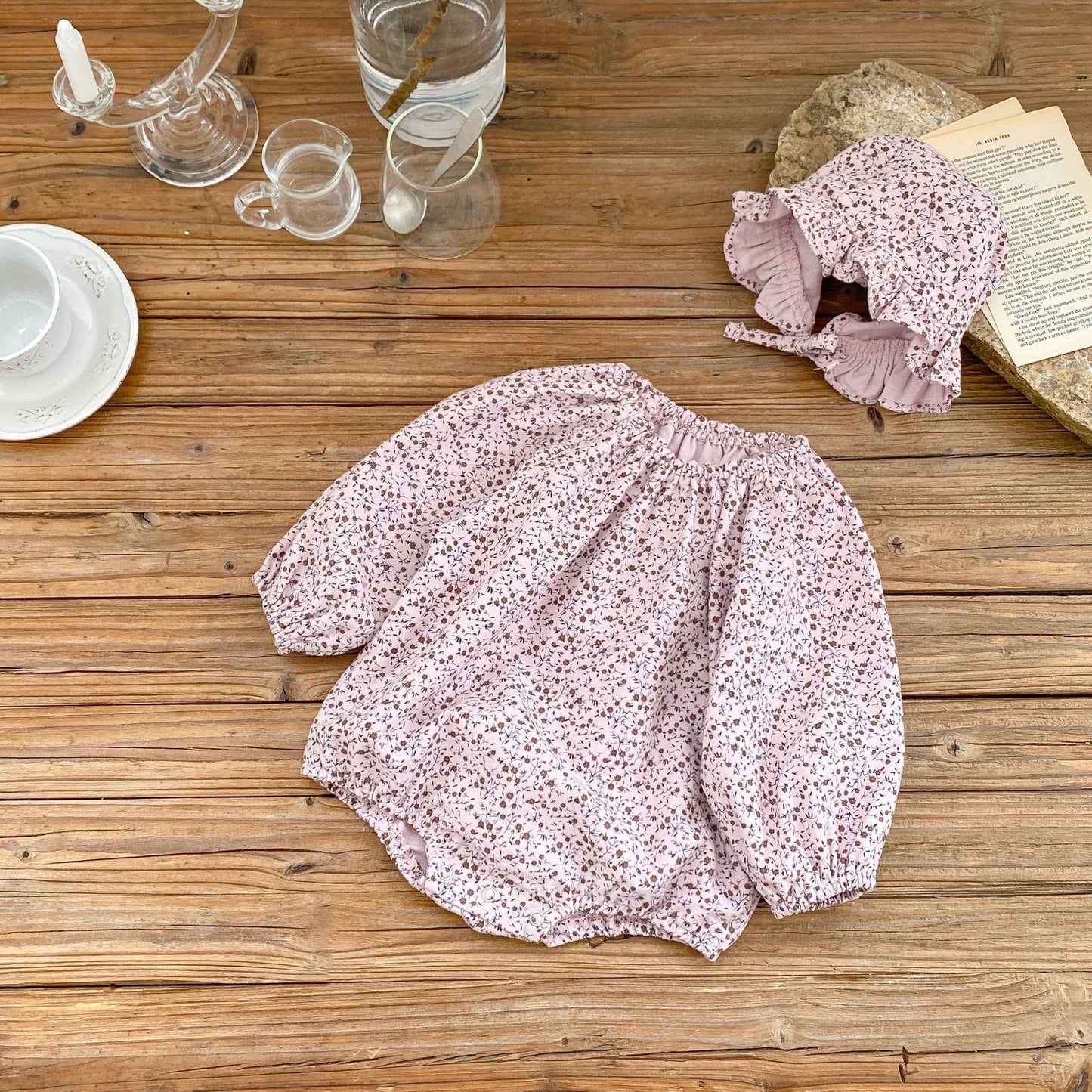 Libby Romper + Bonnet Set