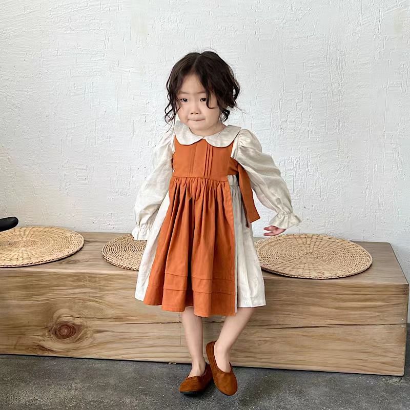 'Wheat' Pinafore Dress Set