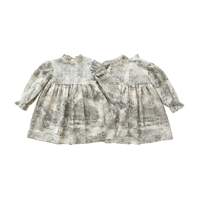 Toile De Jouy Frill Dress