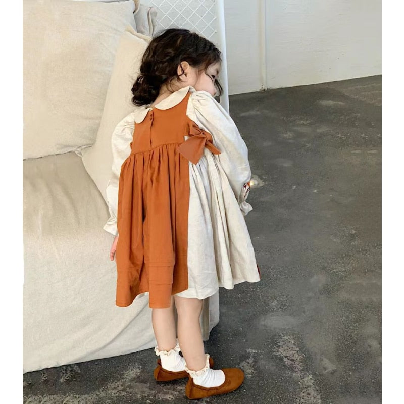 'Wheat' Pinafore Dress Set